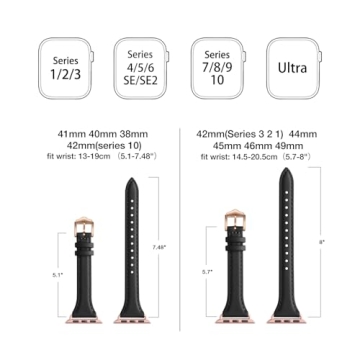 Stylish WFEAGL Leather Apple Watch Band for Women