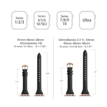 Stylish WFEAGL Leather Apple Watch Band for Women