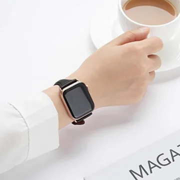 Stylish WFEAGL Leather Apple Watch Band for Women