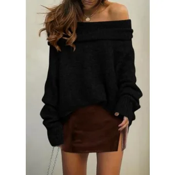 PRETTYGARDEN Women's Off Shoulder Sweater - Chic & Cozy Outfit