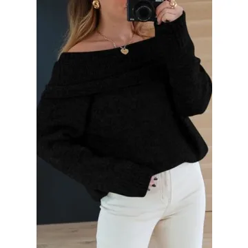 PRETTYGARDEN Women's Off Shoulder Sweater - Chic & Cozy Outfit