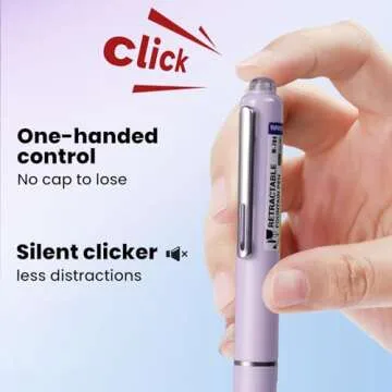 WRITECH Fountain Pen Fine Nib: Retractable Black Ink Pens Set Includes 5 Ink Cartridges Smooth Writing for Calligraphy Sketching Journaling Gift (Purple)