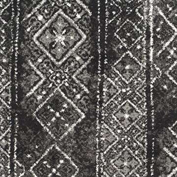 SAFAVIEH Adirondack Collection Area Rug - 6' x 9', Black & Silver, Moroccan Boho Distressed Design, Non-Shedding & Easy Care, Ideal for High Traffic Areas in Living Room, Bedroom (ADR111C)