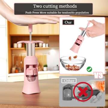 PIUGERU Grape Cutter Tool Grape Slicer Kitchen Gadget Cuts Grape & Tomato & Blueberry into 4 Pieces ...