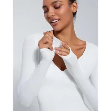 Avidlove Womens Bodysuit White Thong Bodysuits V Neck Double Lined tummy control shapewear （White S）