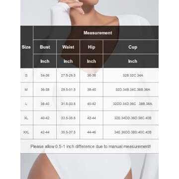 Avidlove Womens Bodysuit White Thong Bodysuits V Neck Double Lined tummy control shapewear （White S）