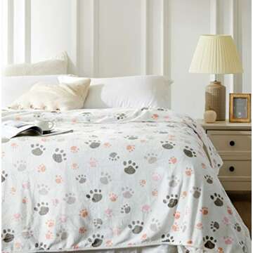 Allisandro 350 GSM-Super Soft and Premium Fuzzy Flannel Fleece Pet Dog Blanket, The Cute Print Desig...