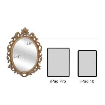SIMON'S SHOP Gold Vintage Mirror, Oval Mirrors for Wall, Antique Mirror 18.3 x 13 inches, Decorative...