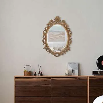 SIMON'S SHOP Gold Vintage Oval Mirror for Elegant Decor