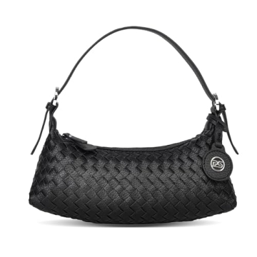 PS PETITE SIMONE Shoulder Bag - Chic Vegan Leather Woven Handbag for Women
