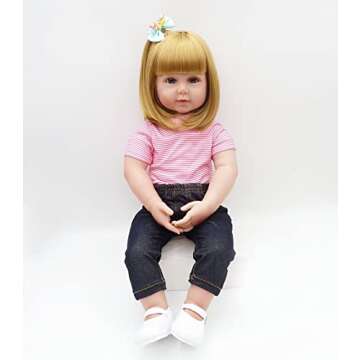 22 Inches Reborn Toddlers Reborn Baby Dolls Girl Realistic Soft Vinyl Silicone Dolls Look Real Doll ...