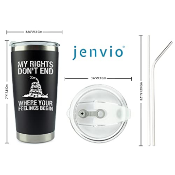 JENVIO 20 Ounce Black Stainless Steel Travel Tumbler