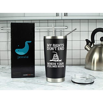 JENVIO 20 Ounce Black Stainless Steel Travel Tumbler