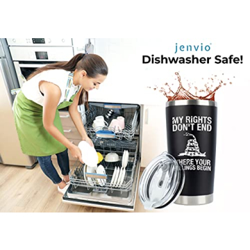 JENVIO 20 Ounce Black Stainless Steel Travel Tumbler