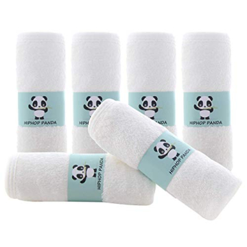 HIPHOP PANDA Baby Washcloths, Rayon Made from Bamboo - 2 Layer Ultra Soft Absorbent Newborn Bath Fac...