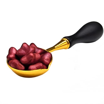 Wax Seal Kits, Lager Sealing Wax Melting Spoon with Blood Red Wax Seal Beads and Tealight Candle