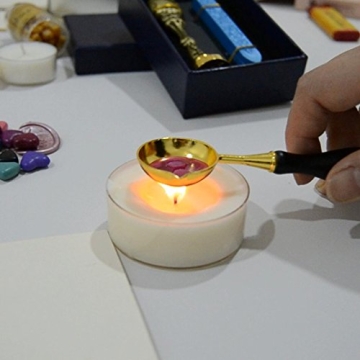 Larger Wax Seal Melting Spoon with Blood Red Beads