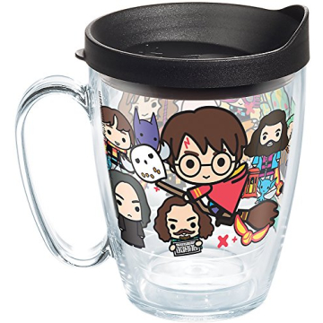 Tervis Harry Potter - Group Charms Tumbler with Wrap and Black Lid 16oz Mug, Clear