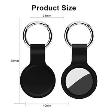 HATALKIN Compatible with AirTag Case Keychain Air Tag Holder Silicone AirTags Key Ring Cases Tags Chain Apple GPS Item Finders Accessories 4 Pack