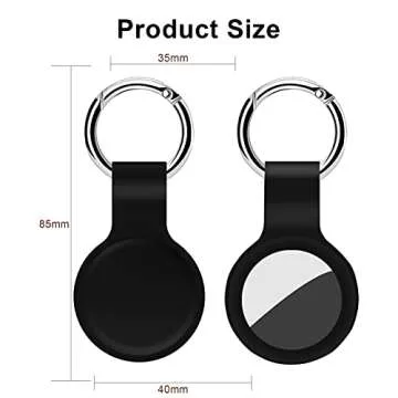 HATALKIN Compatible with AirTag Case Keychain Air Tag Holder Silicone AirTags Key Ring Cases Tags Chain Apple GPS Item Finders Accessories 4 Pack