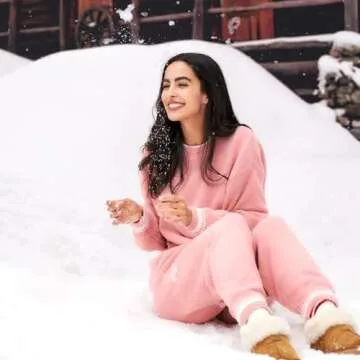 Warm Fleece Pajamas Women Comfy Cozy Loungwear Set