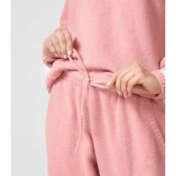Warm Fleece Pajamas Women Comfy Cozy Loungwear Set