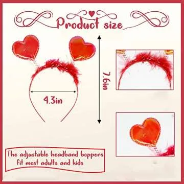 12 Valentine Heart Headbands & Sunglasses Party Favor Set