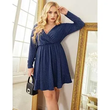 Plus Size Sexy Long Sleeve Party Dress for Women