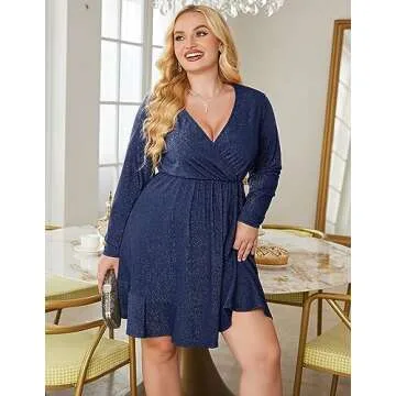 Plus Size Sexy Long Sleeve Party Dress for Women