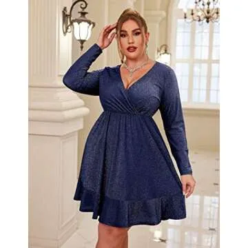 Plus Size Sexy Long Sleeve Party Dress for Women