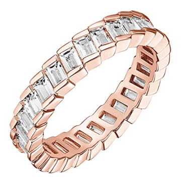 PAVOI 14K Gold Plated Eternity Band for Women