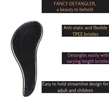 Ol'Art Detangling Brush for Women, Men and Kids Hair - Glitter Detangler Hairbrush for Curly, Natural, Wet, Dry, Fine, Thick, Straight and Afro Hair. Painless Professional Styling Hair Brush, Purple