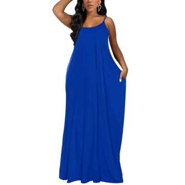 OFEEFAN Plus Size Maxi Dress for Women - Comfortable Cami Style