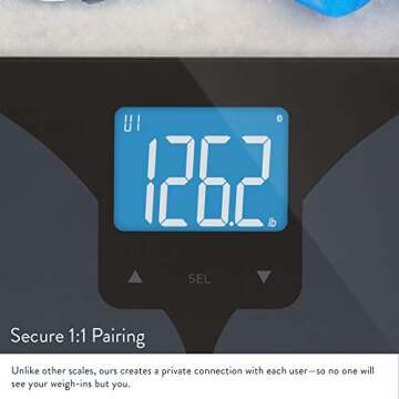 Greater Goods Bluetooth Connected Bathroom Smart Scale, Measures & Tracks BMI, Lean Mass, Water Weight, & Bone Mass, Extra-Large, Backlit LCD Screen, Auto-Calibration & Auto-Off