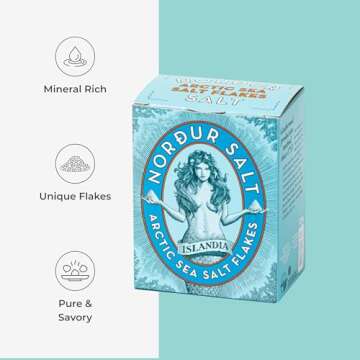 Nordur Salt Arctic Sea Salt Flakes Cardboard Plain 8.8 OZ, 1