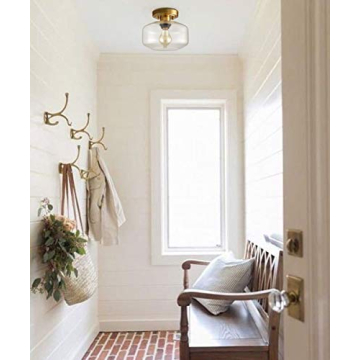 JEENKAE Modern Brass Gold Ceiling Light for Chic Spaces