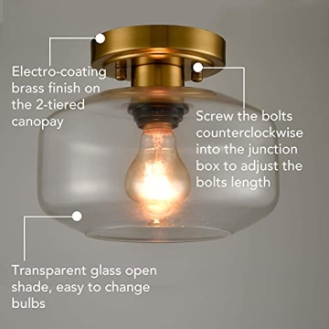 JEENKAE Modern Brass Gold Ceiling Light for Chic Spaces