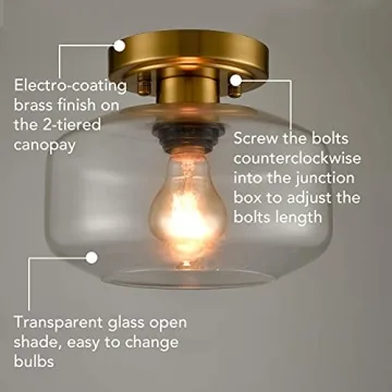 JEENKAE Modern Brass Gold Ceiling Light for Chic Spaces