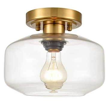 JEENKAE Modern Brass Gold Ceiling Light for Chic Spaces