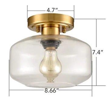 JEENKAE Modern Brass Gold Ceiling Light for Chic Spaces