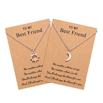UNGENT THEM Sun and Moon Best Friend Necklaces for 2 - Perfect Friendship Gifts