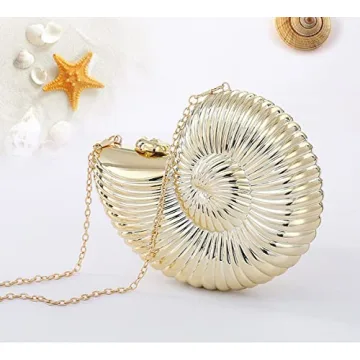 QZUnique Shell Shoulder Handbag Novelty Chain Strap Purse