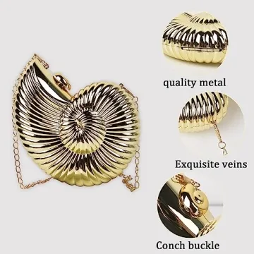 QZUnique Shell Shoulder Handbag Novelty Chain Strap Purse