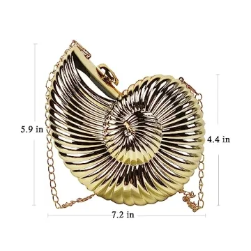QZUnique Shell Shoulder Handbag Novelty Chain Strap Purse