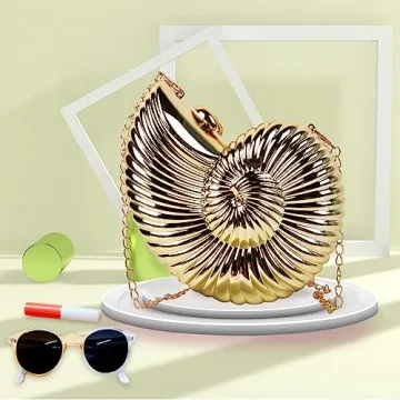 QZUnique Shell Shoulder Handbag Novelty Chain Strap Purse