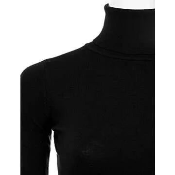JJ Perfection Stretch Turtle Neck Lightweight Pullover Sweater