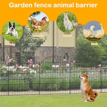 Decorative Garden Metal Fence - 10 Pack & Stakes