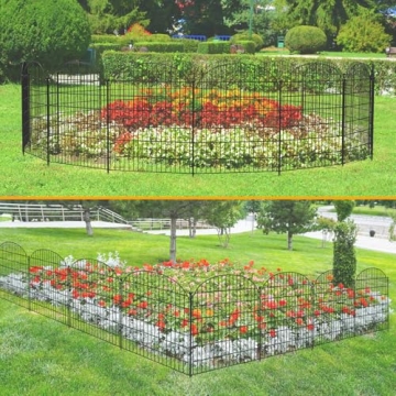 Decorative Garden Metal Fence - 10 Pack & Stakes