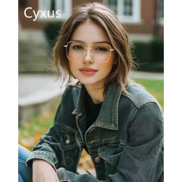 Cyxus Square Blue Light Glasses for Women Men UV Blocking Computer Glasses Anti Eyestrain Eyewear Me...