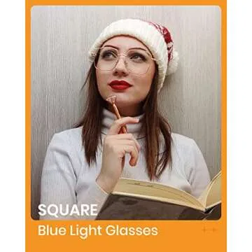 Cyxus Square Blue Light Glasses for Men Women